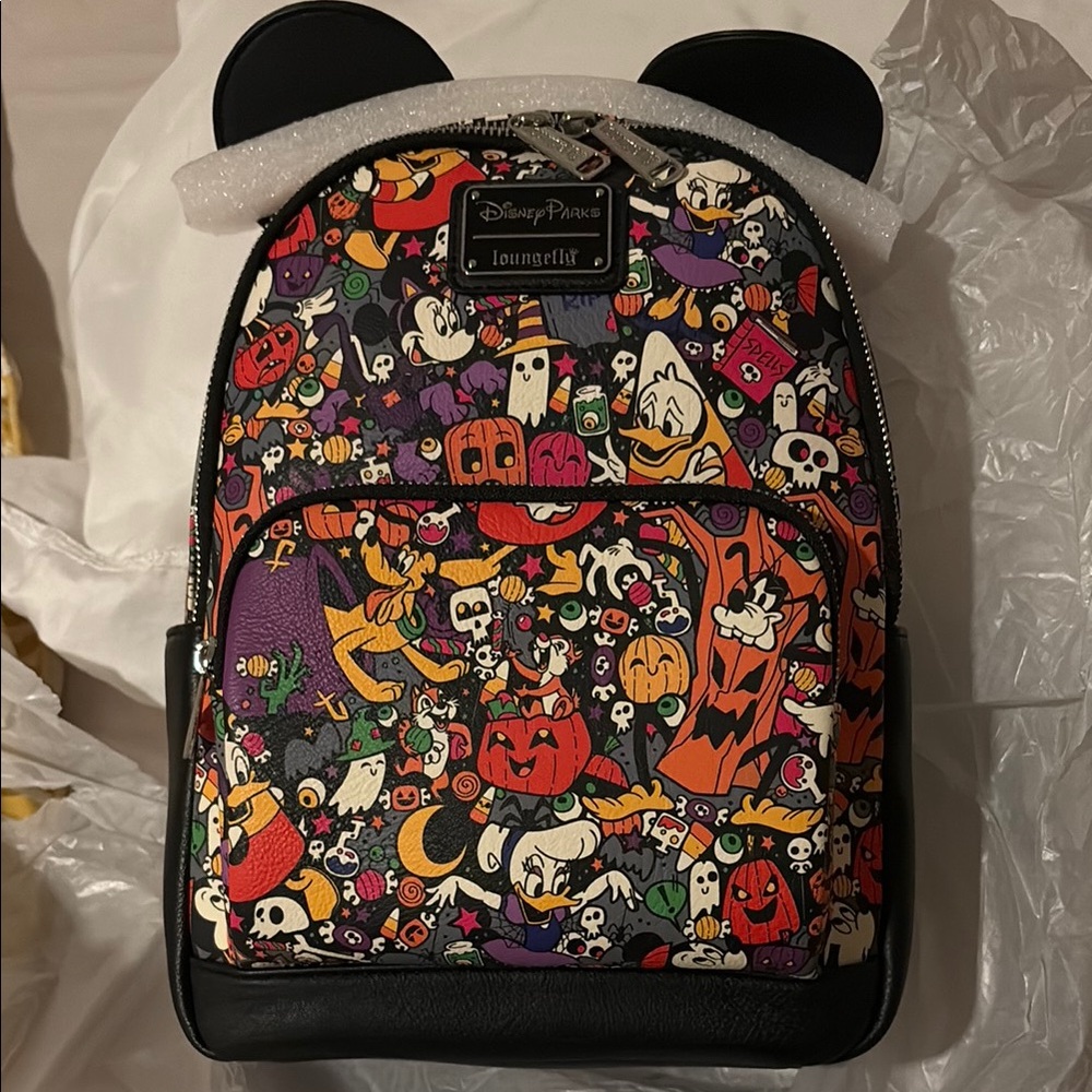 Loungefly Disney Halloween Character Print Mini Backpack - Black, Orange, Purple